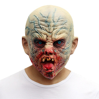 Masque en latex de clown monstre extraterrestre froissé avec appareil respiratoire, drôle et tendance, couvre-visage complet pour Halloween, cosplay, fête costumée