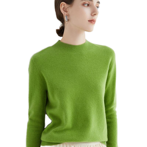 Pull en cachemire à <span class=keywords><strong>col</strong></span> <span class=keywords><strong>roulé</strong></span> pour <span class=keywords><strong>femme</strong></span>, décontracté, ample, en maille, automne/hiver, nouvelle couleur unie, tailles S-2XL - Product Image 6