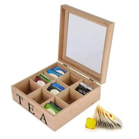 Boîte à thé en bambou moderne personnalisée avec logo, 9 compartiments, coffret en bois de qualité supérieure, couvercle en acrylique transparent, stockage de luxe de qualité alimentaire