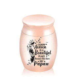 Mini urnes pour animaux de compagnie, cendres de crémation, pot de souvenir de cercueil humain-je sais que le ciel est un joli endroit car ils ont mon papa - Product Image 4