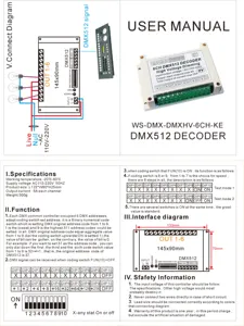 AC110-230V Input 6 Channels DMX DIMMER High Voltage Dimming HVDIM 6Ch Dmx512 Decoder