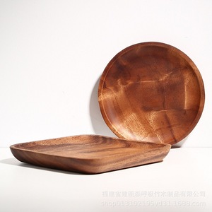 Acacia Wood Round Plate Wooden <b>Tray</b> Rectangular Fruit Platter Household <b>Tea</b> <b>Tray</b> Seamless Joint Smooth Finish - Product Image 5