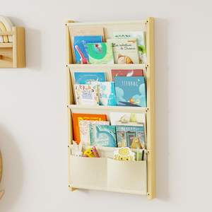 Estantería de Madera para Niños, Estantería Flotante para Libros, Organizador de Libros Colgante para Habitaciones Infantiles, Estantería para Libros de Niños Pequeños - Product Image 3