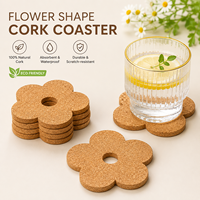 Ensemble de sous-verres en liège au design moderne et de forme irrégulière, 6 pièces, sous-verres écologiques en liège naturel, résistants à la chaleur, robustes et absorbants