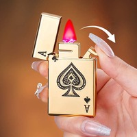 Nouveau briquet gonflable à flamme rouge coupe-vent en métal avec logo laser