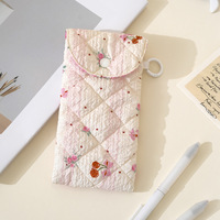 Nouvelle Pochette de Rangement Légère Imprimée Runhui pour Lunettes – Housse de Protection Anti-rayures de Voyage Style Floral à Fermeture Pression pour l'Export