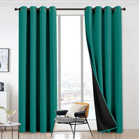 DaiRui Restaurant Couleur unie Fenêtre de maison Noir Benny 100% Rideaux occultants pour chambre