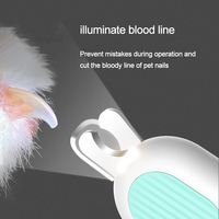 Ciseaux de toilettage pour animaux de compagnie à lumière LED en acier inoxydable coupe-ongles lumineux pour chat et chien, accessoires pour animaux de compagnie