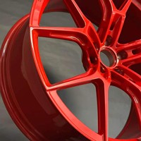 Rines Forjados Monobloque GW 6061-T6 Color Rojo Candy de 17, 18, 19 y 20 Pulgadas con Diseño de Rayos en Y, 5x114.3, 5x100 para Subaru WRX STI, Civic, Tesla