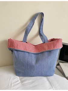 Bolso de Hombro de Mezclilla Vintage Casual y Elegante de Han Faner para Chicas, de Doble Cara, para Viajes, Estudiantes Universitarias, Estilo Artístico Coreano - Product Image 2