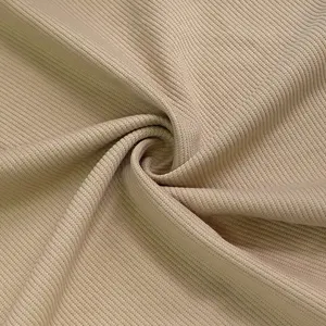 high quality soft anti-static 305gsm 95% DTY polyester 5% spandex stretch big ottoman interlock suits fabric