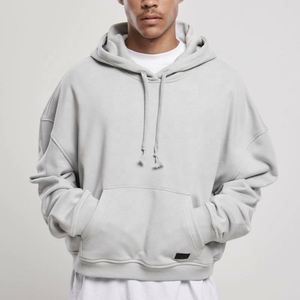 เสื้อฮู้ดดี้โอเวอร์ไซส์ผ้าคอตตอนถัก 100% ทรงหลวมไหล่ตก สไตล์สตรีทแวร์ ไซส์พลัส สำหรับผู้ชาย ฤดูใบไม้ร่วง - Product Image 1