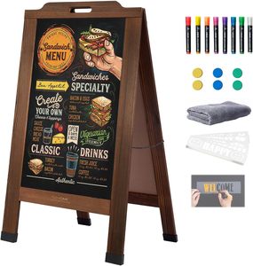 Tableaux magnétiques portables en forme de A, 40" x 20", grands panneaux en bois pour l'extérieur - Product Image 3