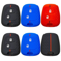 Clé intelligente anti-rayures à 3 boutons (seulement pour démarrage sans clé) - Housse de clé en silicone noir compatible avec Peugeot 206 207 307