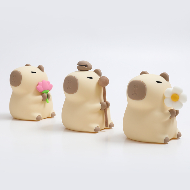Wholesale Party Gifts LED Capybara Night Lamp Cute Animal ABS Round Sleep Aid for Baby Home Relaxation with Low Price