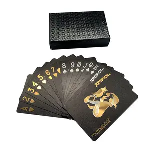 2022 Oem/Odm Service Custom Playing Plastic Foil Cards Gold Silver Black Poker Chips Gold Black Blue Red Silver Waterproof