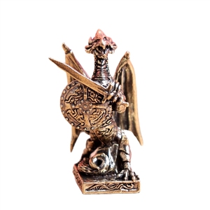 Statue de dragon en laiton, ornement de bureau, <span class=keywords><strong>mythologie</strong></span> <span class=keywords><strong>européenne</strong></span>, décoration rétro Feng Shui pour la maison - Product Image 4