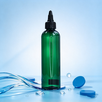 Bouteilles rondes en plastique vert Bullet Cosmo 120 ml, flacons d'huile à étiquette privée, distributeurs à bec verseur Yorker
