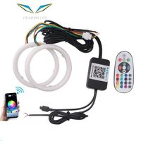 RGB cep telefonu APP uzaktan kumanda RGB renkli 2835 LED pamuk işık melek göz far sis lambası gün ışığı