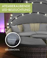 Tumbona de mimbre PE Sun Island con iluminación LED + módulo solar