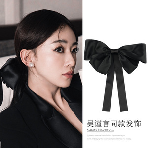 Wu Jinyan's style large <b>bow</b> hair <b>clip</b> for women, summer fairy-like trendy hairpin, spring <b>clip</b> for the back of the head. - Product Image 5