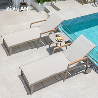 Chaise longue de luxe en aluminium pour hôtel, piscine, plage, salon de jardin, canapé d'extérieur, chaise longue moderne haut de gamme pour patio