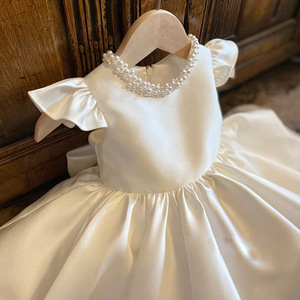 Abito da Principessa in Raso <span class=keywords><strong>Elegante</strong></span> per Bambina, Vestito per Primo Compleanno, Outfit Floreale in Stile Coreano per Bambine - Product Image 2