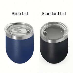 Gobelets isothermes en acier inoxydable à double paroi de 12 oz, forme œuf, sans pied, avec couvercles, personnalisables avec logo - Product Image 6