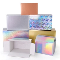 Boîte postale laser pour commerce électronique Emballage postal holographique Carton blanc uni Boîte de livres de livraison d'expédition