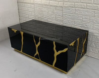 Table basse de luxe rectangulaire effet miroir, table d'appoint, table de chevet, décoration dorée pour la maison et l'hôtel