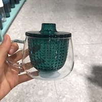 Ensemble de thé et café en verre borosilicate écologique de luxe moderne de 12 oz, tasse à thé avec infuseur, tasse à thé transparente, passoire en plastique, fabrication artisanale