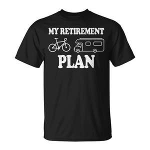 Camiseta My Retirement Plan Bicycle Motor Home Life para adultos, unisex, manga corta, cuello redondo, serigrafía - Product Image 1