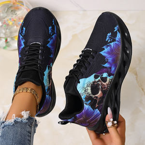 Productos con Logotipo Personalizado 2026, Zapatillas de Baloncesto Negras con Estampado de Calavera, Precio al por Mayor OEM, Zapatillas Deportivas Sublimadas para Correr - Product Image 2
