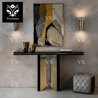 Console de table moderne de luxe en argent comptoir en marbre épais pour la maison hôtel salon décoratif meubles de maison de qualité pour l'entrée