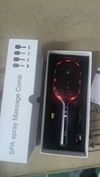 Brosse de massage du cuir chevelu électrique rechargeable avec pulvérisation de brume fine, lumière rouge 630 nm, fonction de vibration à ions négatifs pour les racines des cheveux