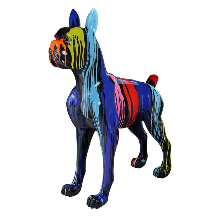 factory wholesale high quality painting dog statue resin pop art