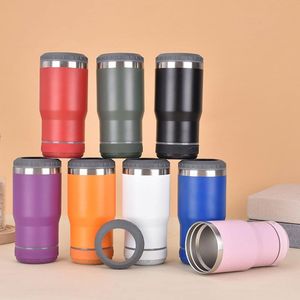 14oz có thể Cooler Tumbler đôi tường thép không gỉ du lịch có thể Cooler USB âm nhạc với Bluetooth Loa xe chai nước - Product Image 1