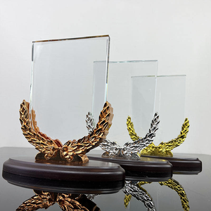 Escudo <span class=keywords><strong>de</strong></span> cristal a precio <span class=keywords><strong>de</strong></span> fábrica con placa <span class=keywords><strong>de</strong></span> cristal con base <span class=keywords><strong>de</strong></span> madera - Product Image 6
