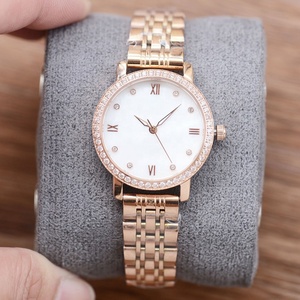 Elegant Rose Gold <strong>Women's</strong> <strong>Watch</strong> Diamond Bezel Stainless Steel Quartz Wristwatch for Gift <strong>Sets</strong> - Product Image 1
