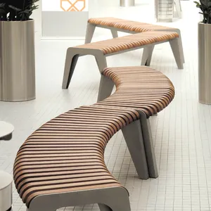 Chaise longue de parc commercial en bois, magnifique accessoire de mode, pour centres commerciaux