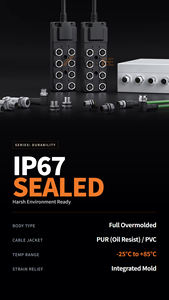 Cable de Conexión Macho a Macho con Codificación A, IP67, M12, 4 Pines, Cable de Extensión de Doble Extremo de 22 AWG para Panel Hembra y Sensor - Product Image 6