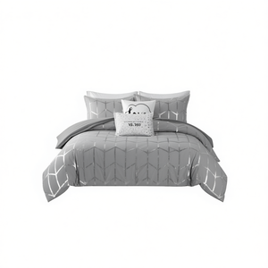 <b>Comforter</b> <b>Set</b> 8Pcs Cotton Printed Floral King Queen Size Home Bedding Modern Style - Product Image 1