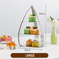 Tianxing fournitures de décoration de mariage ensemble de supports à gâteaux Table à Dessert en acier inoxydable présentoir à Dessert à 3 niveaux