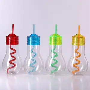 Copo reutilizável de 20 onças para carnaval, lâmpada LED de plástico, garrafa para beber suco