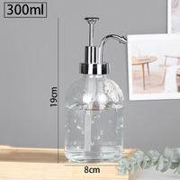 Bouteille d'emballage individuel en verre transparent de haute qualité de 350 ml et 300 ml, avec étiquette personnalisable, pour désinfectant pour les mains et liquide de bain