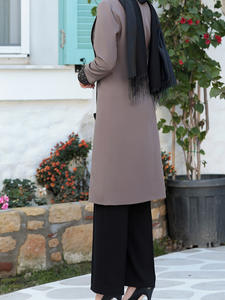 طقم ملابس إسلامية من قطعتين من هانو، قميص وبنطلون، عباءة ماليزية، فستان محتشم برباط، طقم تونيك للمرأة المسلمة - Product Image 1