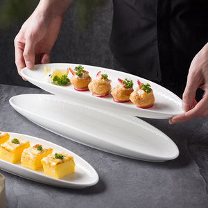 Assiette de poisson en céramique <span class=keywords><strong>Saury</strong></span> Plats froids Steak Dessert Pâtes Sushi Salade Gâteau Plateau de service Assiettes d'exposition Fête Restaurant Vaisselle - Product Image 3