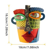 Abstrakte Harz Handwerk Picasso Blumentopf Kunst Schönheit Blumenvase dekorative Farbe Gesicht Pflanzen topf für Haus dekor Home Decoration
