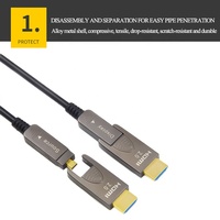 Câble AOC 18 Gbps 4K 60 Hz 2.0V à fibre optique active et paire torsadée coaxiale, gaine PVC, plaqué or, pour moniteur d'ordinateur et lecteur DVD