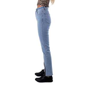 Pantalones Vaqueros de Mezclilla Transpirables para Mujer, Talla Grande XL, Corte Ajustado, Estilo Boyfriend con Abertura Frontal, Elásticos y Holgados - Product Image 4